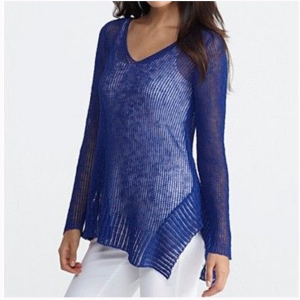 Eileen Fisher Airy Linen Grain Rib V-neck Sweater